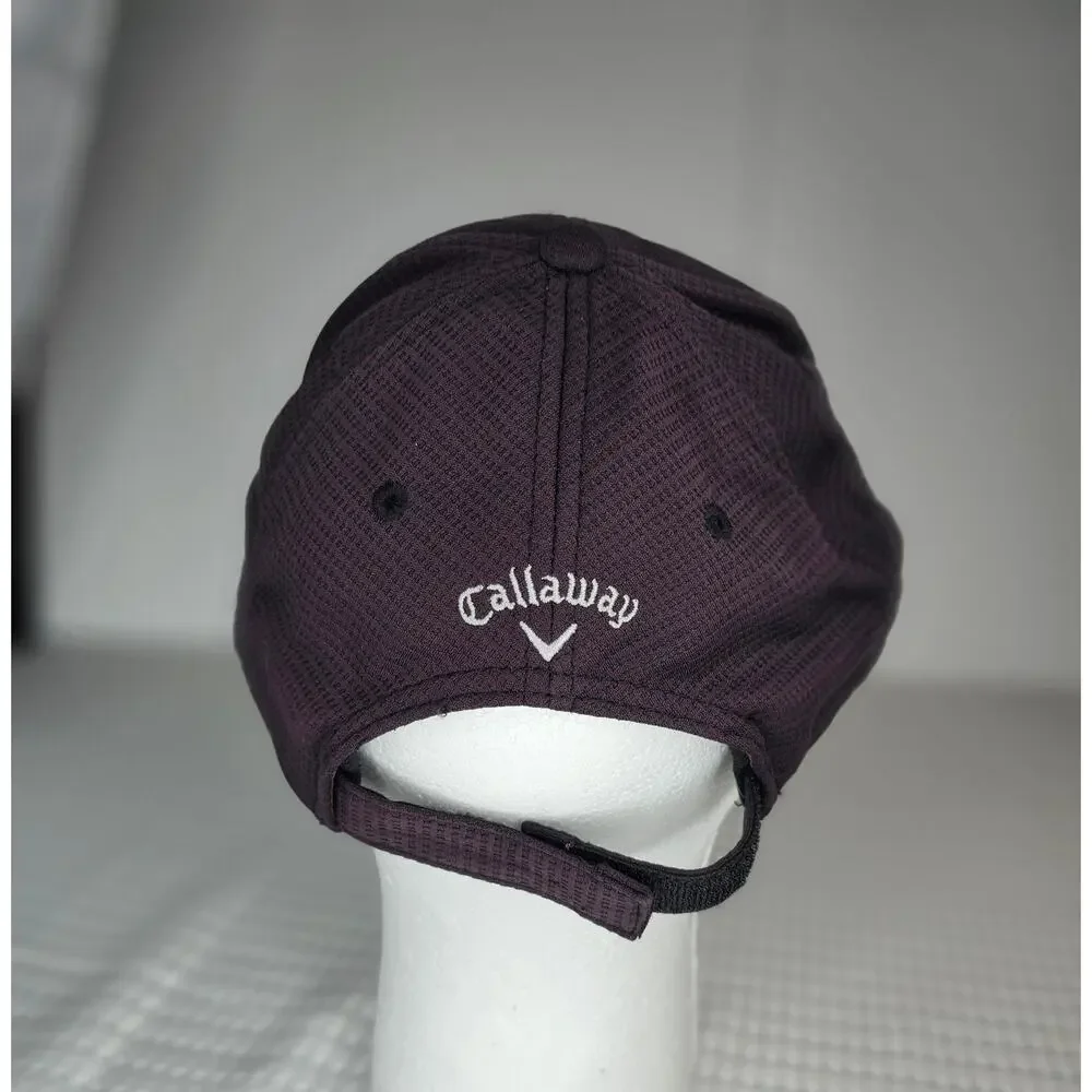 Callaway Golf Hat‎ Dark Burgundy Mesh Performance Adjustable Chevron Logo Cap